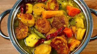 LENTIL BALLS In A Light VEGETABLE Broth For Hot Summer Days | Shobji Morich Jhol