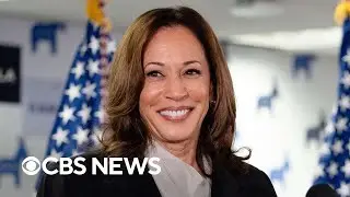 Harris takes reins from Biden in speech to campaign staffers