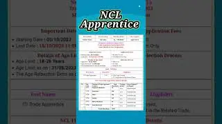 Northern Coalfield Limited apprentice Requirement | NCL Tread Apprentice | 