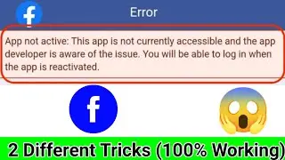 Fix App not active: This app is not accessible right now and the app developer Facebook & Other App