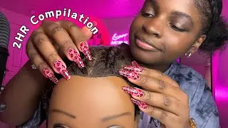 ASMR 2 HOURS Teaching You How To Braid Thick Hair 💆🏾‍♀️