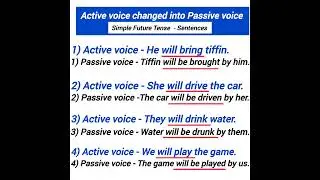 passive voice examples active voice changed into passive voice simple future tense