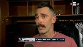 Matt Carpenter after hitting his first home run with the Yankees