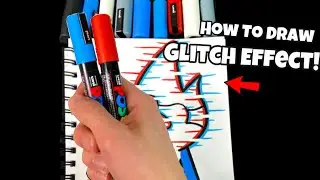 How To Draw Glitch Effect! Tutorial (#Shorts)