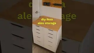 DIY IKEA Alex Storage hack with wood worktop