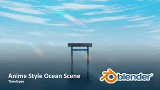 Making Anime Style Ocean Scene in Blender Timelapse