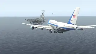 Airforce One ( VC 25 ) Emergency Landing On Aircraft Carrier | Xplane 11