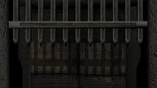 old castle gate  opens and closes - green screen 2