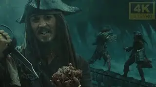 Epic battle Of Captain Jack Sparrow and Captain Davy Jones  BUT IN 4K☠️