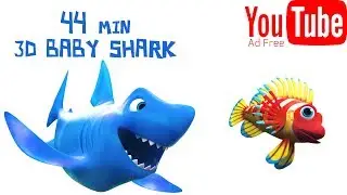 3D Baby Shark Song ★★★ Ad FREE 44Min 🐠