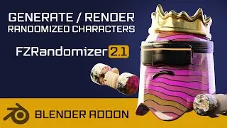 Generating Randomized Characters - With Rarity & CSV Export FZRandomizer 2.1 (Blender 3.0 Addon)