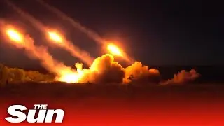 Russia's ferocious rocket launchers fire flurry of rockets toward targets