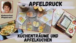 DIY Apfeldruck auf Etiketten, Labeln, Journalseiten🍎Küchenträumereien und ein Apfelkuchenrezept 🍎