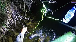 РАССТАВИЛИ БУТЫЛКИ В НОЧЬ! Ночная рыбалка. БУДЕТ ЛИ ТРОФЕЙ?!