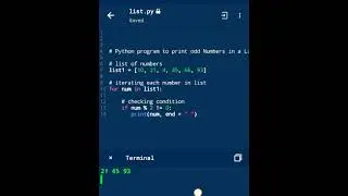 python program to print odd numbers in list