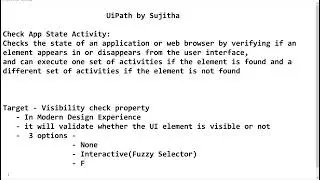 visibility check property in Targeting UI Elements | Check app State