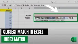 How to find Closest Match In Excel | INDEX MATCH Formula