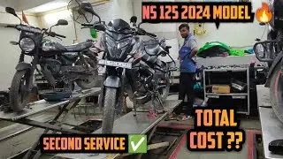 Bajaj Pulsar NS 125 Second Service  | 2024 Model🔥 | Problem Before 2nd Service 🤦| Total Cost ❓||