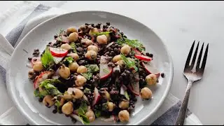 Lemony Lentil and Chickpea Salad with Radish and Herbs