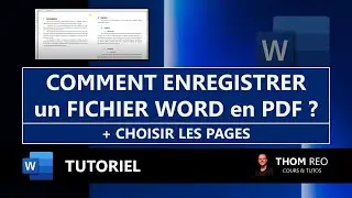 Enregistrer / Convertir un document WORD en PDF - Tutoriel Office 365