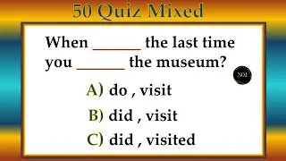 50 Grammar Tenses Test | Verb & Tenses mixed | English All Mixed Tenses Quiz | No.1 Quality English