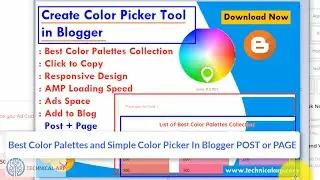 Color Picker Tool JavaScript Code | Best Color Palettes Collection Code | Use in Blogger Post/Page.
