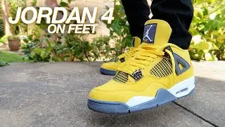 AIR JORDAN 4 LIGHTNING ON FEET!