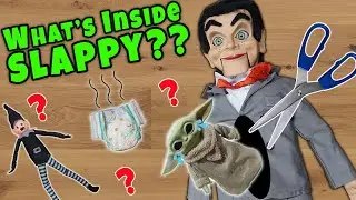 What's Inside Slappy? He Ate Baby Yoda! Cutting Open Slappy The Dummy