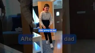 He couldn’t believe his dad did this for him  ❤️￼