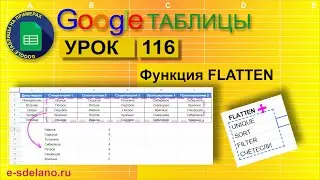 Google таблицы. Урок 116. Функция FLATTEN (Выровнять). Особенности и примеры использования