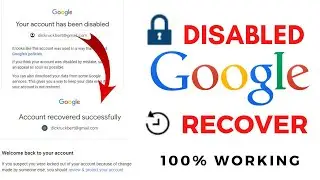 Google Account Disabled || My Gmail Account Disabled How To Enable In Hindi (2023) 100% Working