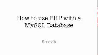 Search a MySQL Database using PHP