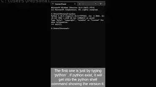 How to Get Python Version by running command in Command Prompt of Microsoft Windows #shorts #python