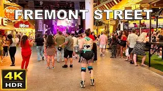 [4K HDR] Fremont Street Las Vegas Walking Tour | July 2024 | Downtown Las Vegas