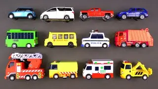 Learning Street Vehicles for Kids #1 with Hot Wheels, Matchbox, Tomica Cars and Trucks Tayo