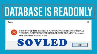 Failed to update database because the database is Read-only SOLVED