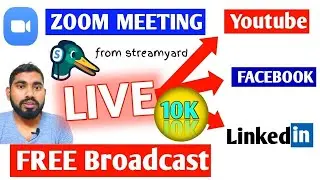 FREE // zoom meeting live on facebook and youtube Through stream yard // facebook live video stream