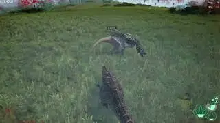 Running down a Carno, and among the Ceratos  The Isle Evrima 6.5 stress test