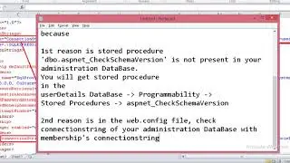 Could not find stored procedure dbo aspnet CheckSchemaVersion