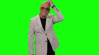 confused man meme icon green screen