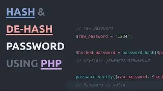 How can we encode a password and store it in the database using php | Hash and de-hash a password