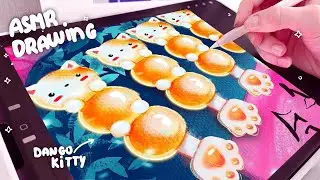 Asmr Japanese food drawing / kitty dango