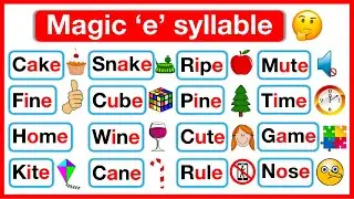 What is a VOWEL-CONSONANT-E? 🤔 Magic E | Learn with examples | Syllables in English | 7 Syllables