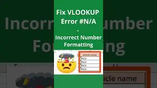 Fix Vlookup #N/A Error in Excel - Incorrect Number Formatting #vlookup #shorts