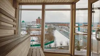 iSpring строит баню с панорамным окном