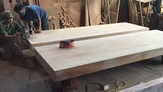 Woodworking Project Extremely Large // How To Make A Bed From Extremely Large Monolithic Hardwoods