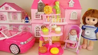 Baby doll Ice cream house and car toys play