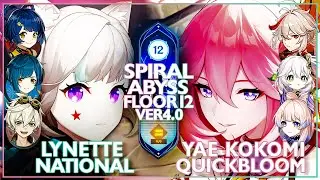 Lynette National Team & Yae Kokomi Quickbloom | Spiral Abyss 3.8/4.0 - Floor 12 (Genshin impact)