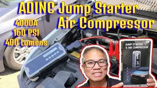 How to use ADINC Car Jump Starter with Air Compressor