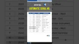 How to insert serial number in word table | Serial number in word | #shorts #youtubeshorts #msword